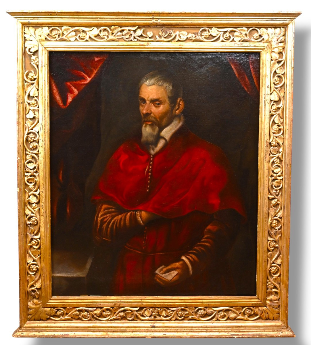 Portrait Of A Cardinal - Oil On Canvas - Italy, 16th Century